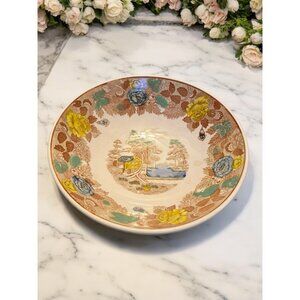 Vintage Nasco Mountain Woodland 11" Round Fruit / Serving Bowl